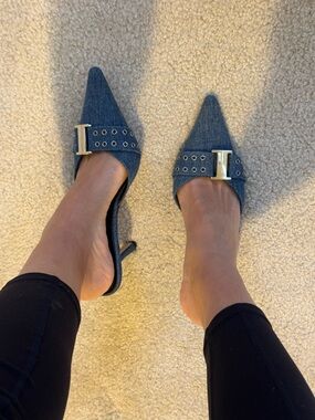 Tony Bianco denim heels